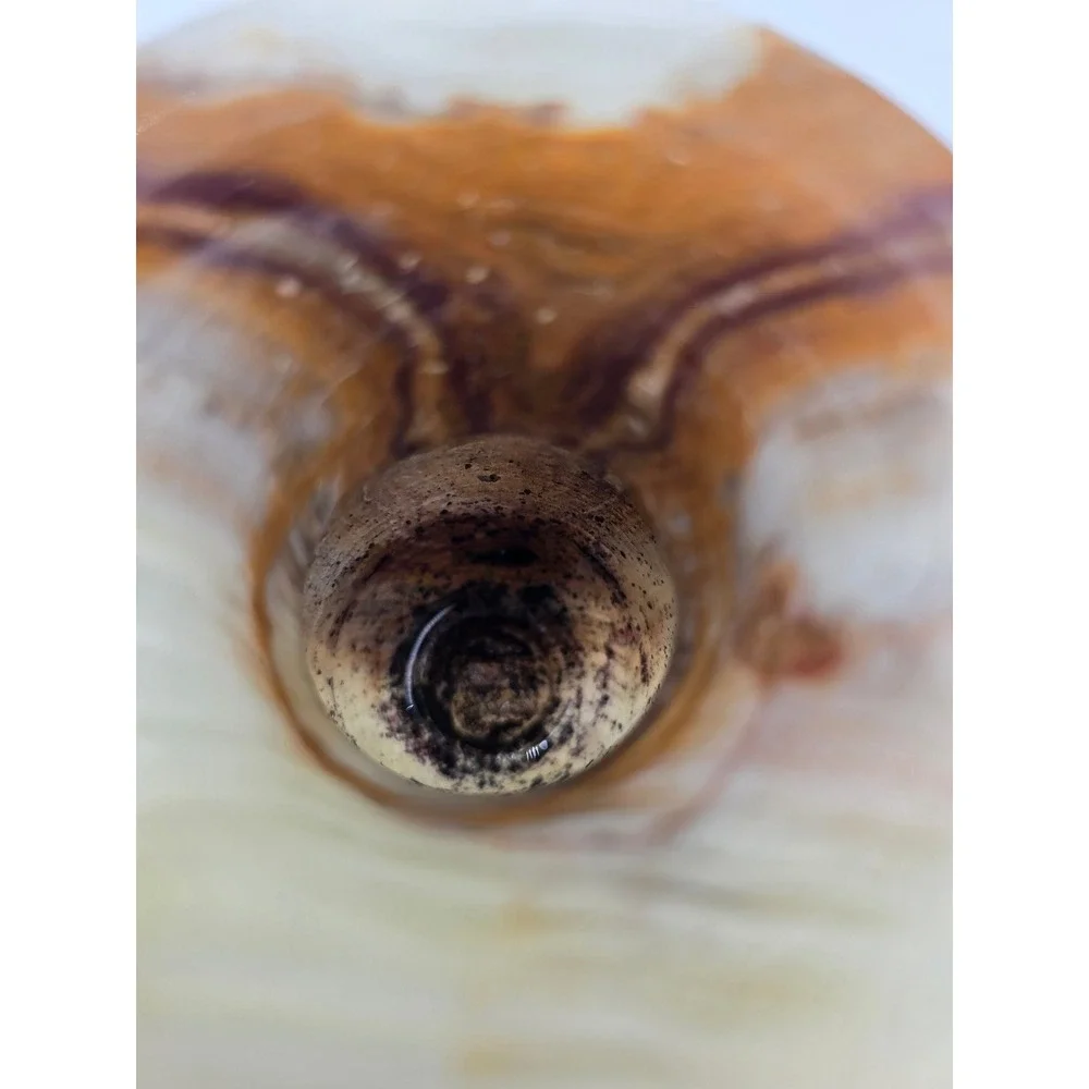 Vintage Onyx Bud Vase‎ Natural Banded Brown Stone 6 Inch Decor